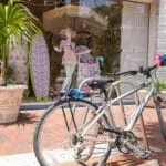 Bikes parked outside of LoveShackFancy in Coconut Grove, FL.