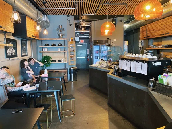 Panther coffee interior seating area.