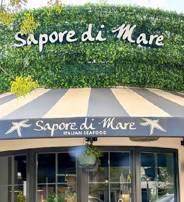 Sapore Di Mare Italian Seafood restaurant exterior of building.