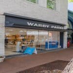 The exterior of the store Warby Parker, eyewear and glasses.