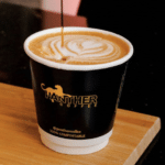 A cup of coffee from Panther Coffee.
