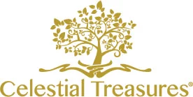 gold and white celestial treasures logo
